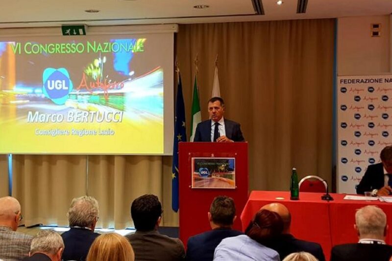 Regione Lazio, l’intervento di Marco Bertucci al VI Congresso Nazionale della UGL Autoferro