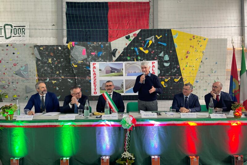 Regione Lazio, Bertucci: “Importante la presenza di Abodi alla posa della prima pietra del palazzetto dello sport di Palombara: governo attento ai territori”