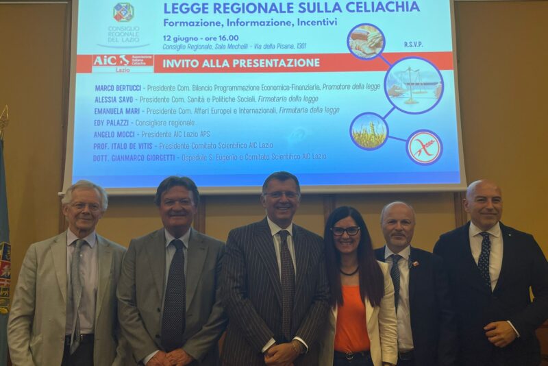 Regione Lazio, Bertucci: “Legge sulla Celiachia segno di attenzione da parte delle istituzioni”