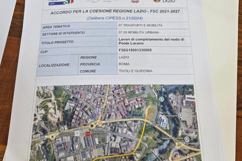 Regione Lazio, Bertucci: “Completamento del nodo di Ponte Lucano: sviluppo, competitività e risposta concreta alle esigenze dei cittadini”